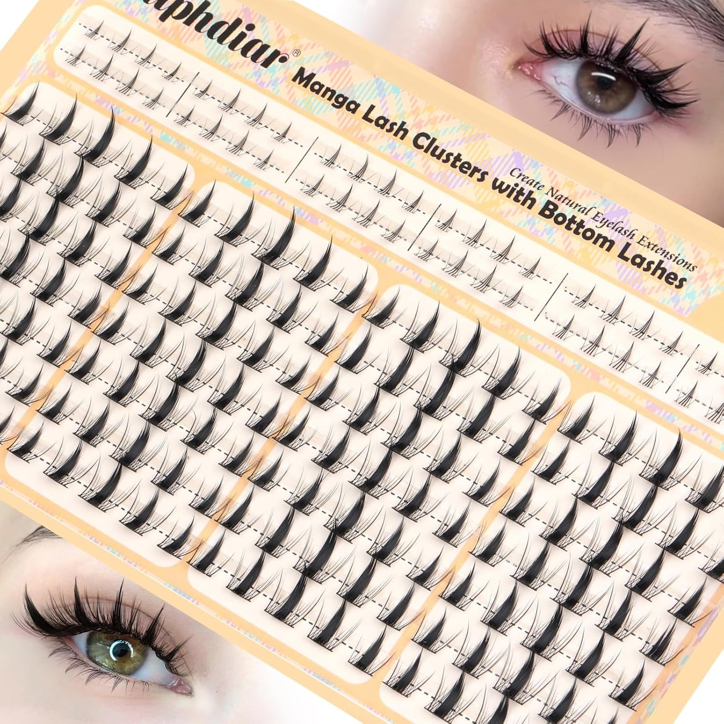 Natural Lash Clusters - DIY Wispy Eyelash Extensions | C-Curly 11-13mm Short Lashes - 164pcs