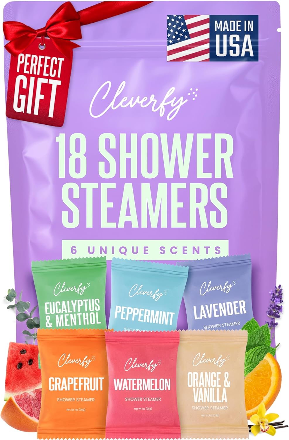 Cleverfy Shower Steamers - Aromatherapy Tablets for Relaxation | Gift Set for Women, Mom, Wife, & Friends - 6 Pack