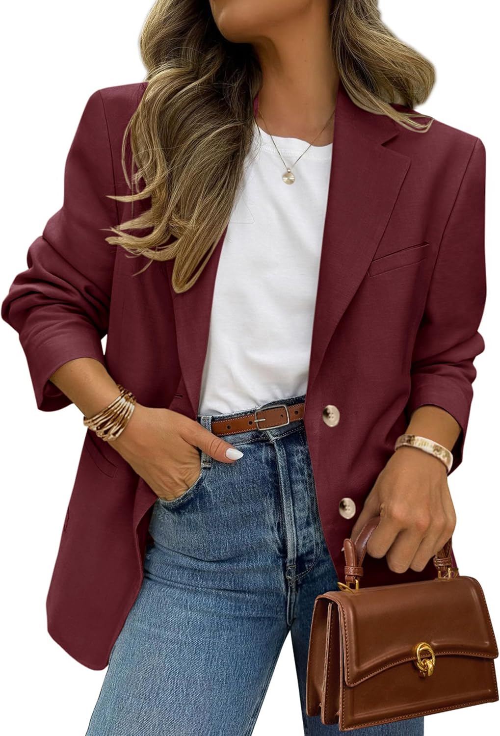 PrettyGarden Blazers for Women - Business Casual Long Sleeve Suit Jacket with Pockets | Stylish Work Blazer