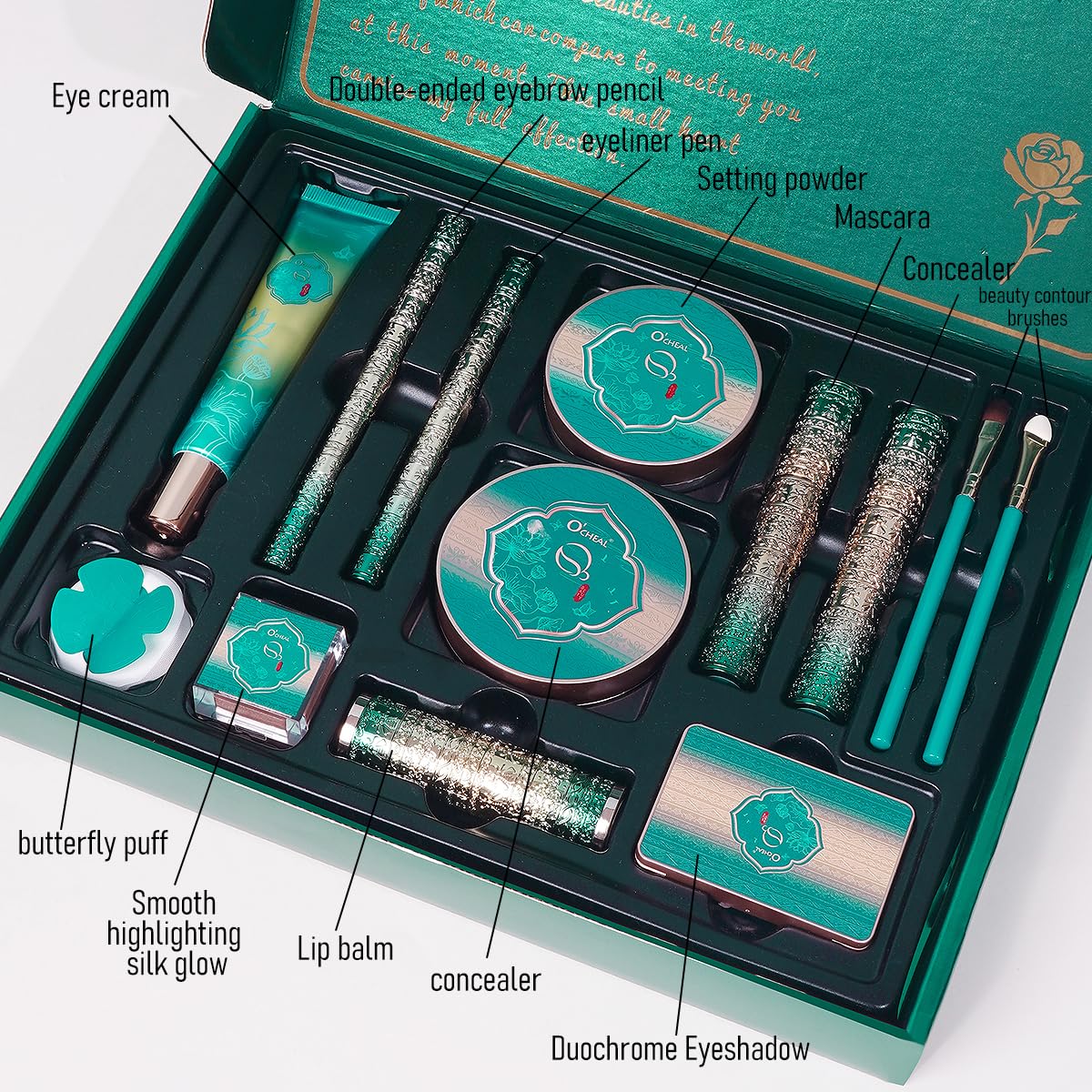 O'CHEAL Makeup Gift Set for Women,13 Piece Complete Full Face Makeup Kit,All-in-One Beauty Gift with Eyeshadow,Mascara,Concealer,Brushes & More,Perfect Christmas,Birthday,Valentine's Day Gift