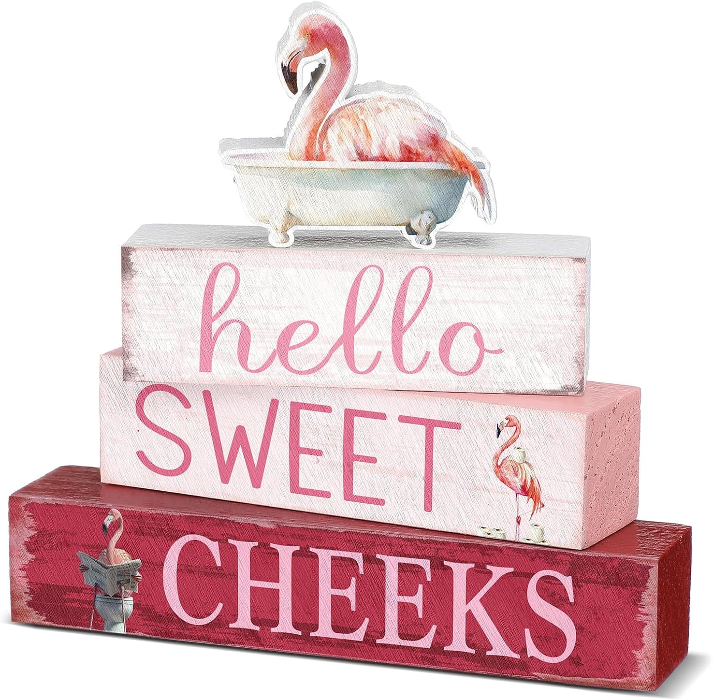 Highland Cow Bathroom Decor | 4 Pcs Farmhouse Style Table Centerpiece for Christmas & Valentine's Day