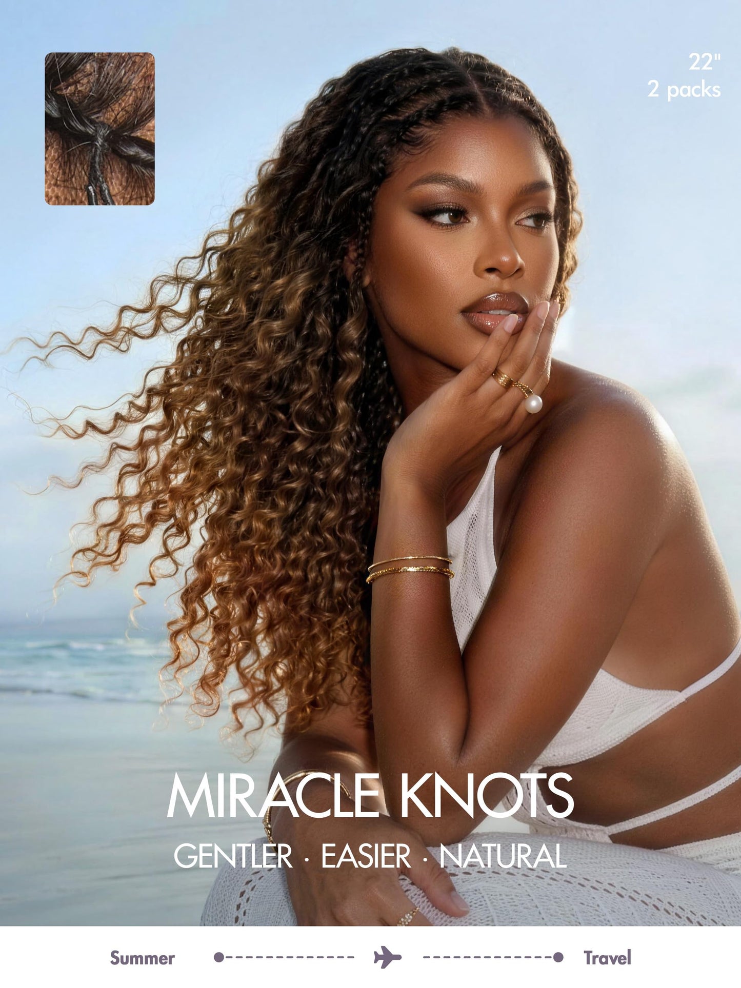 LUVME Deep Wave Crochet Hair for Black Women, 16 Inch 130g About 100 Strands, Pre-Separated & Pre-Fluffed Human Crochet Hair Extensions, Balayage Brown, Soft Natural Look, Lightweight & Tangle-Free