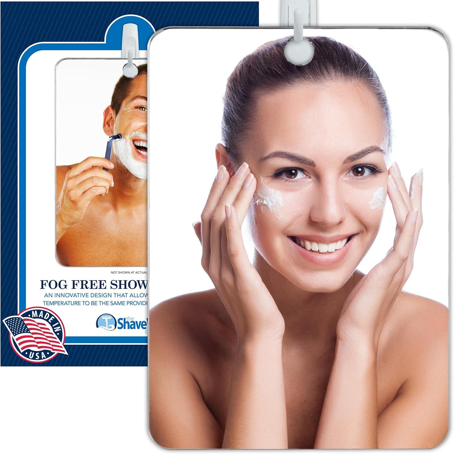 Deluxe Anti-Fog Shaving Mirror - Fogless Bathroom Shower Mirror with Handheld Option | Includes Removable Adhesive Hook