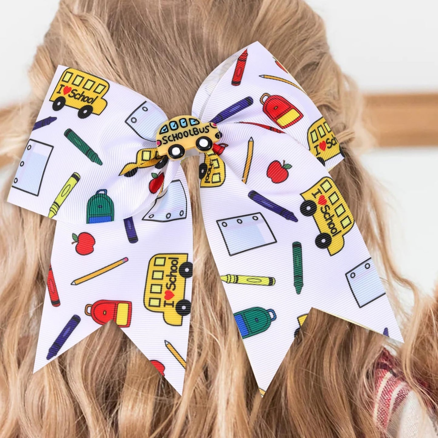 Back to School Bow Hair Clips