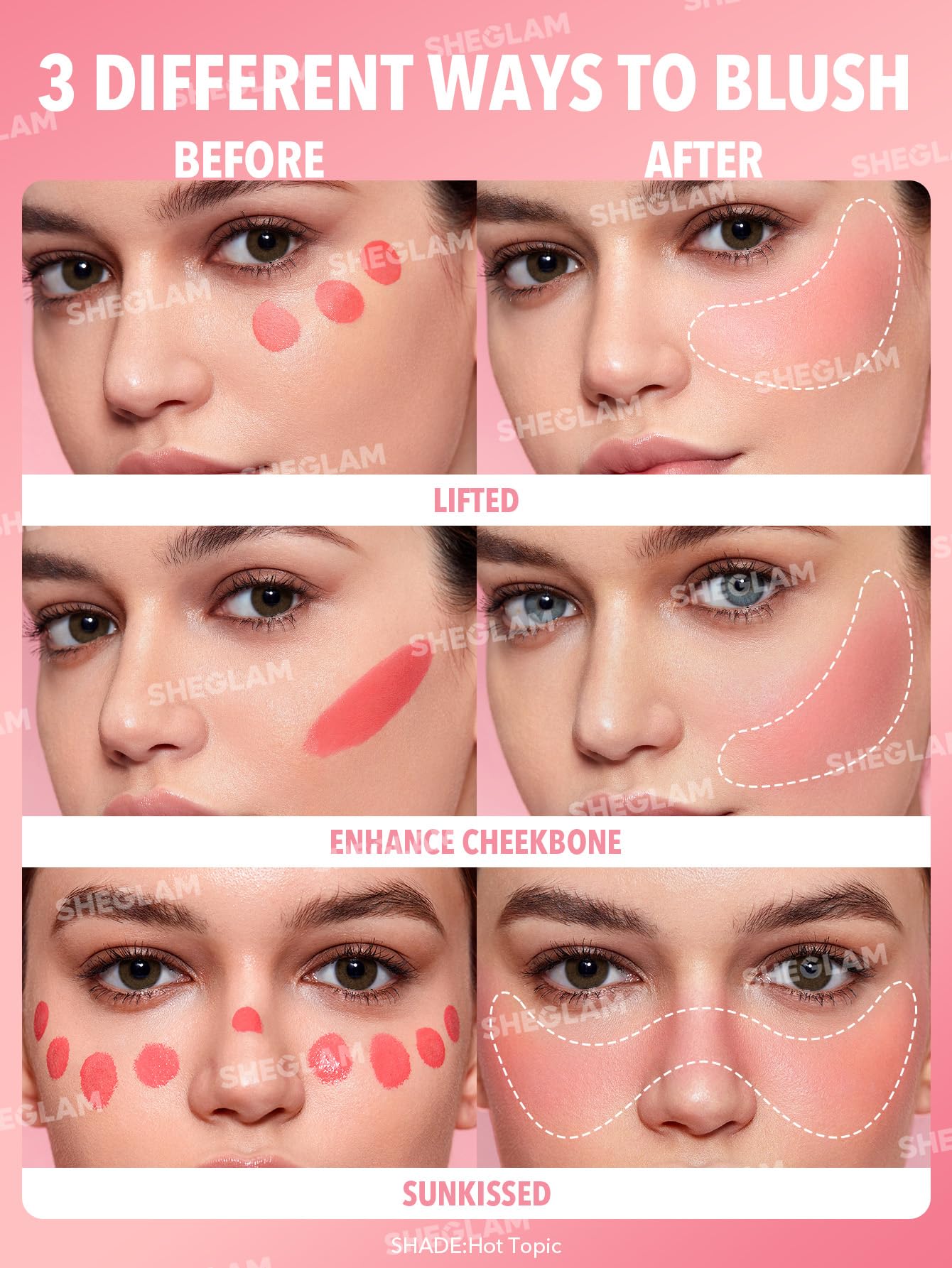 SHEGLAM Color Bloom Liquid Blush Makeup for Cheeks Matte Finish -004 Hot Topic