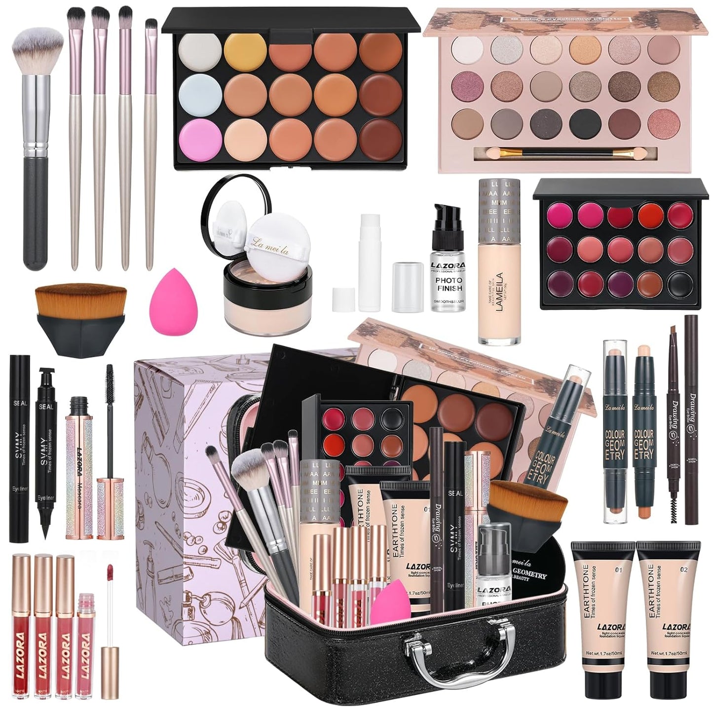All-in-One Makeup Kit for Teens | Essential Gift Set for Women - Complete Makeup Bundle