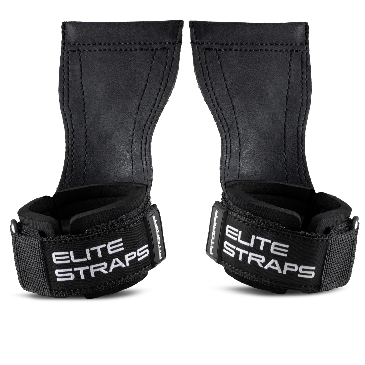 Fitgriff® Elite Straps - Lifting Wrist Straps (Rubber Grips) for Weightlifting, Gym, Workout, Deadlift - Anti-Slip Revolution for Men and Women (Black, M/L)