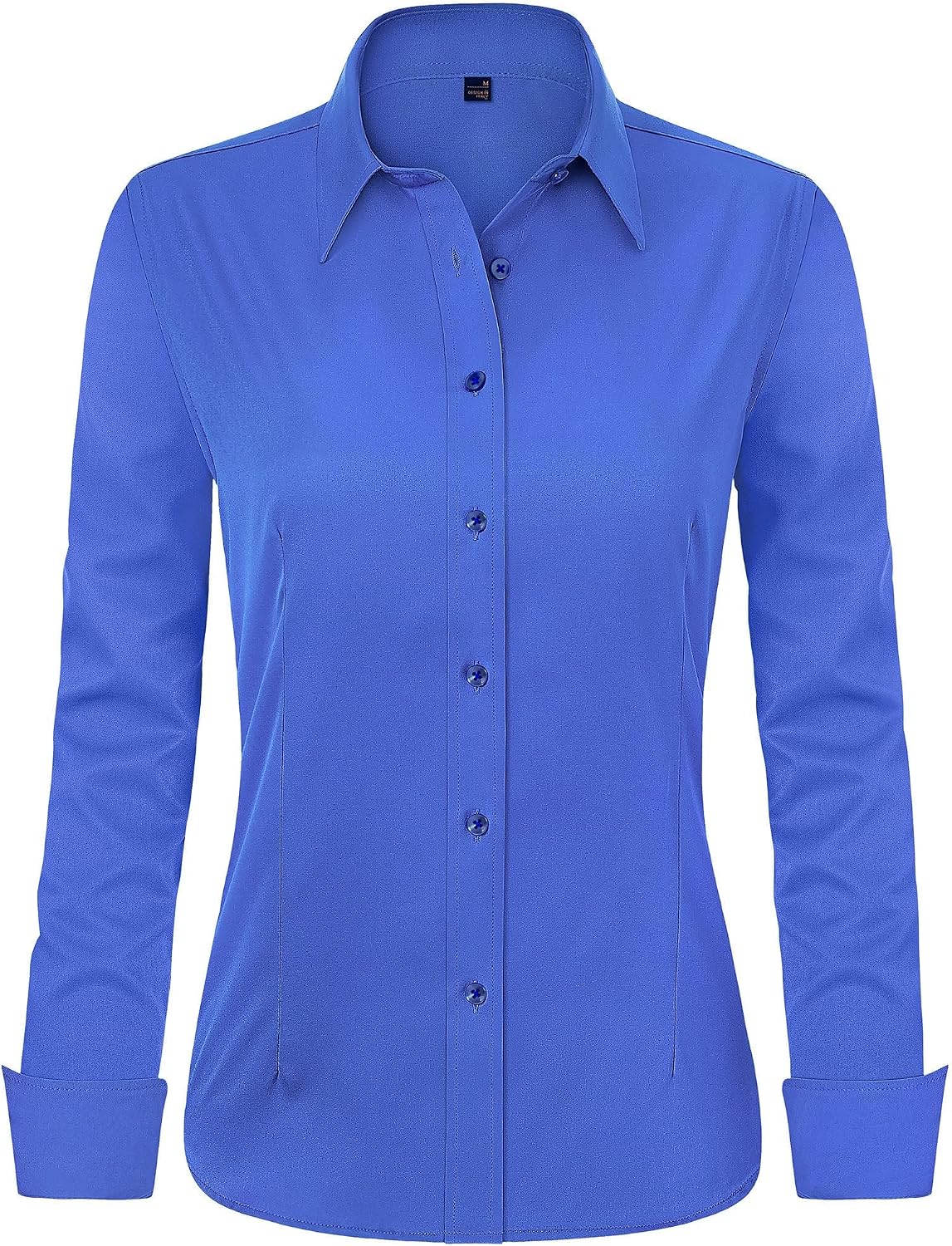 J.VER Women's Long Sleeve Dress Shirt - Wrinkle-Free Business Casual Blouse for Office Work