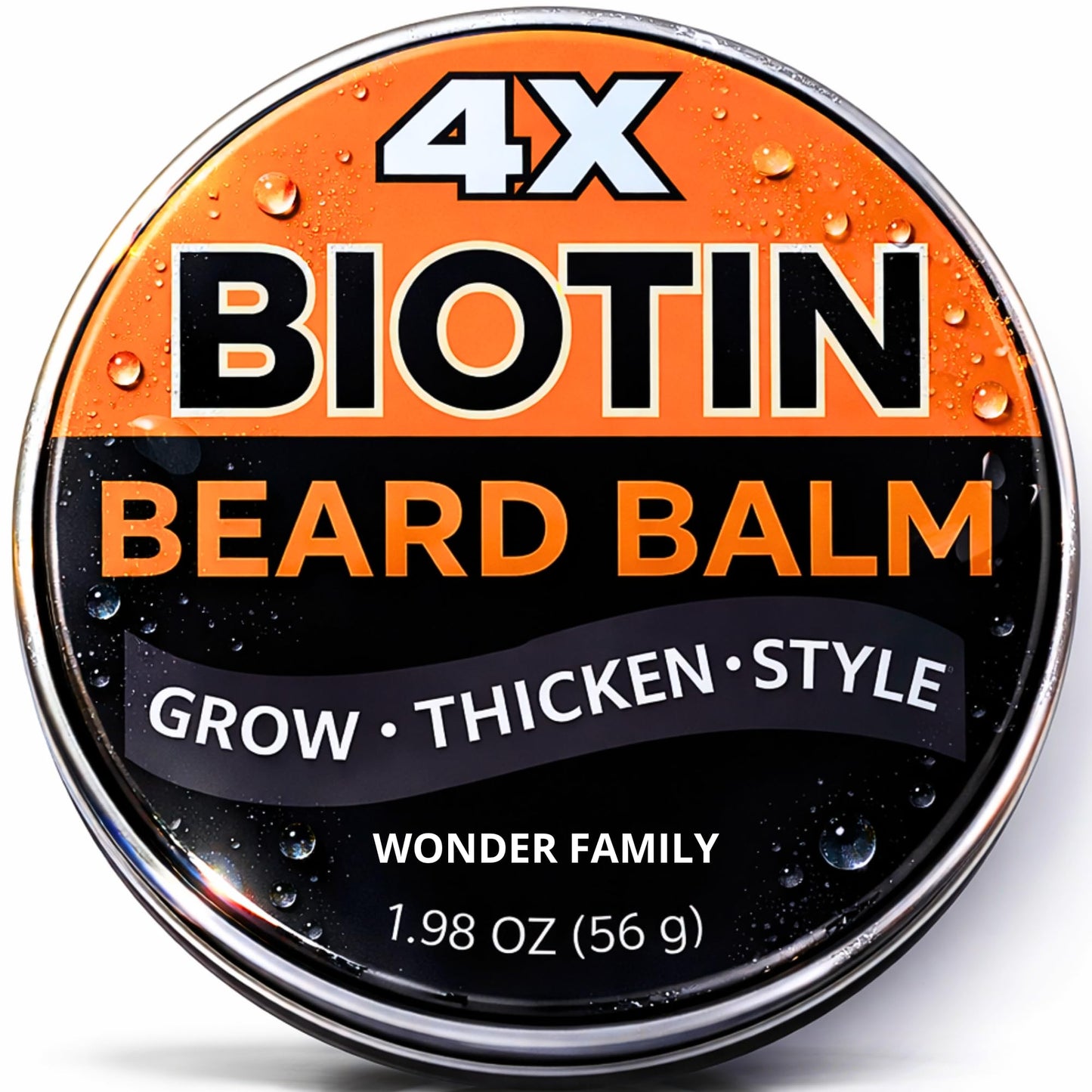 WONDER FAMILY Biotin Beard Balm for Men Care – Moustache & Beard Hair Growth, Shaper, Straightener, Filler & Softener Wax Butter Treatment, – For Growth, Grooming, Shaping – 2 Oz