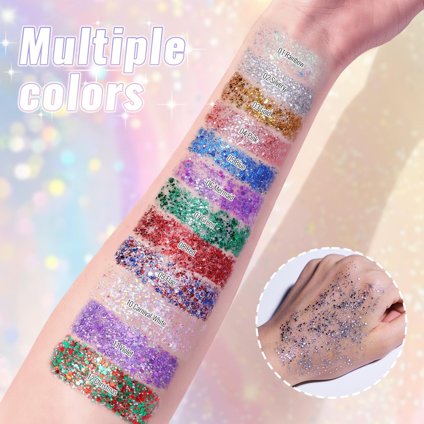 CAHOTO Silvery Face Body & Hair Glitter Stick for Singer Concerts Outfit