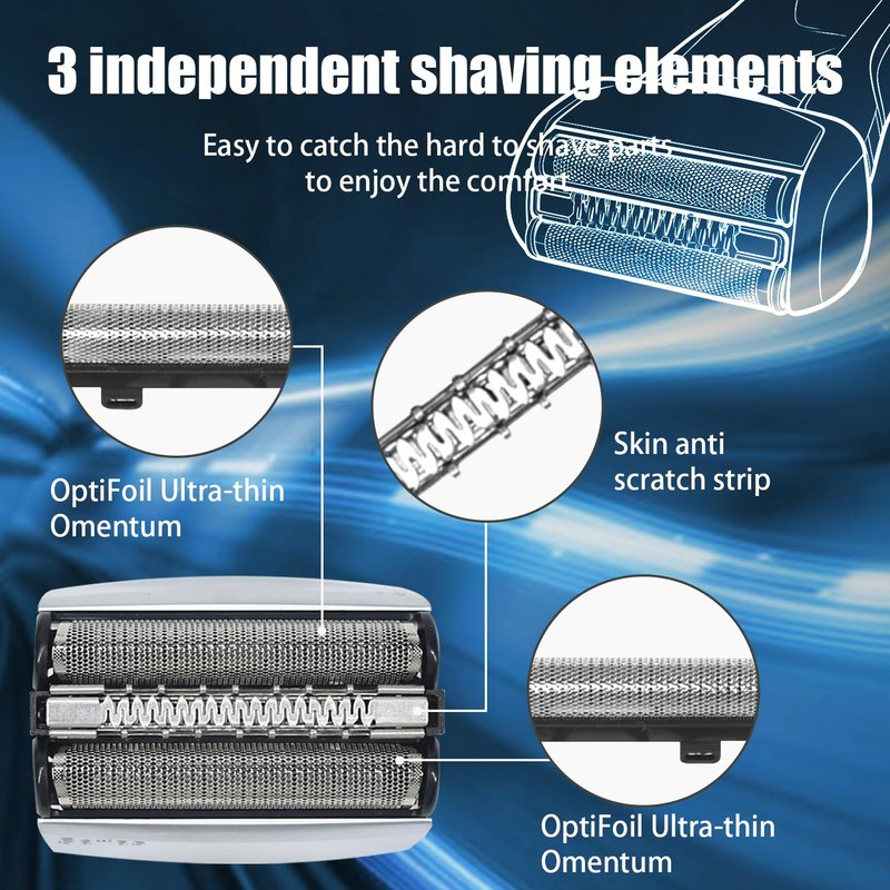 2 Pack Series 7 70S Electric Shaver Head Replacement for Braun, Foil Shaver Replacement Heads Compatible with Braun Series 7 Shavers 720cc, 730cc, 735s, 750cc, 760cc, 790cc, 795cc Shaver Foil