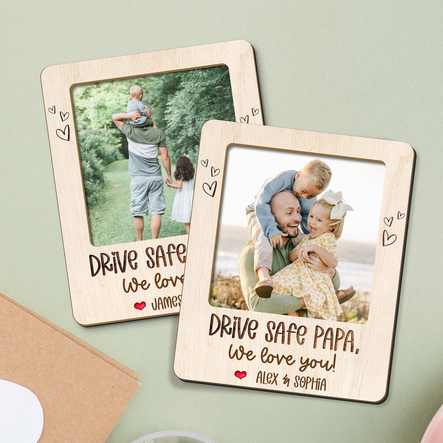 UrbanNEST Personalized Drive Safe Daddy Visor Clip, Custom Kids Photo Car Visor Clip, Custom Baby Face Gift For Dad, New Grandpa Gifts, Father's Day Dad Gift 3