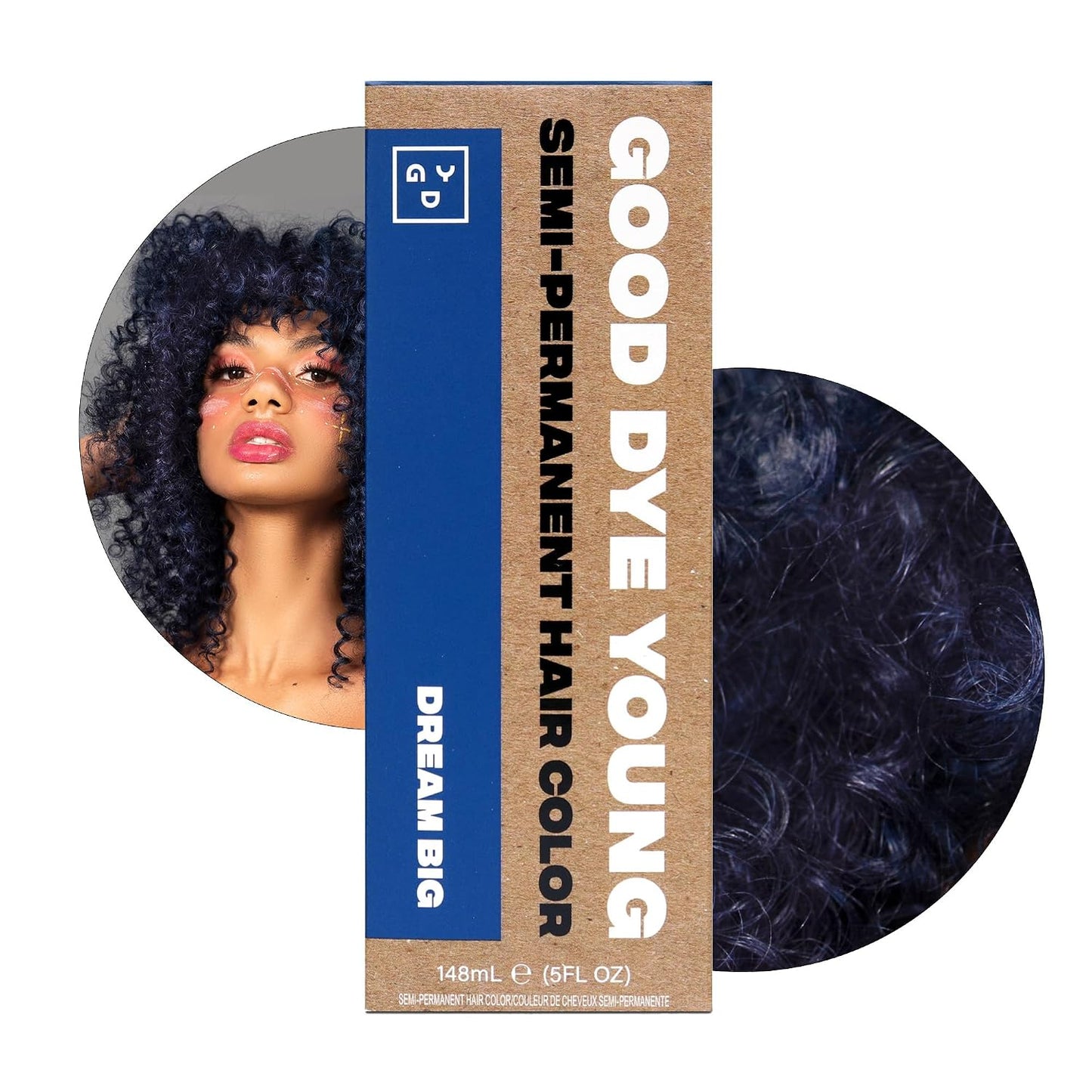Good Dye Young Semi-Permanent Hair Color - Vegan Blue Hair Dye, Non-Damaging Formula | 5FL OZ, Lasts Up to 24 Washes