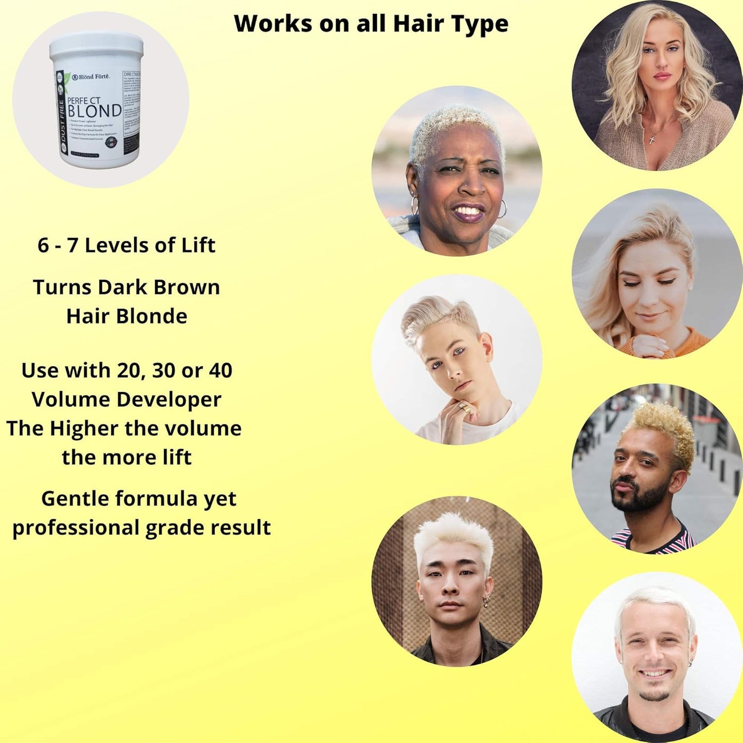 Perfect Blond Extra Strength Hair Dye Toner - 1.1 Pound Tub | Professional Lightener Made in Italy