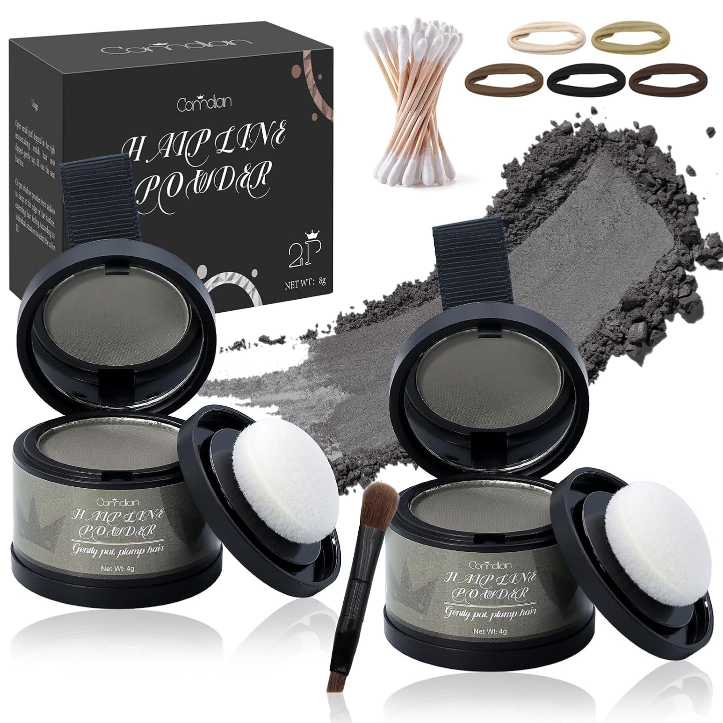 Hairline Powder for Women & Men - Root Touch Up for Thinning, Gray Hair & Bald Spots | 2 Pack, White
