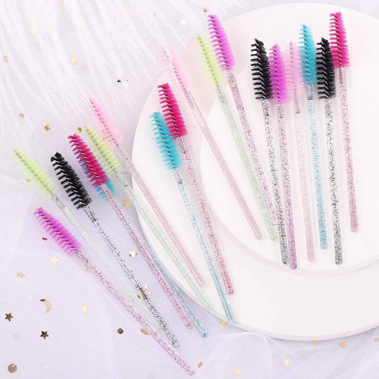 Disposable Mascara Wands - 300 Eyelash Brushes for Extensions, Eyebrows & Makeup | Crystal Tbestmax