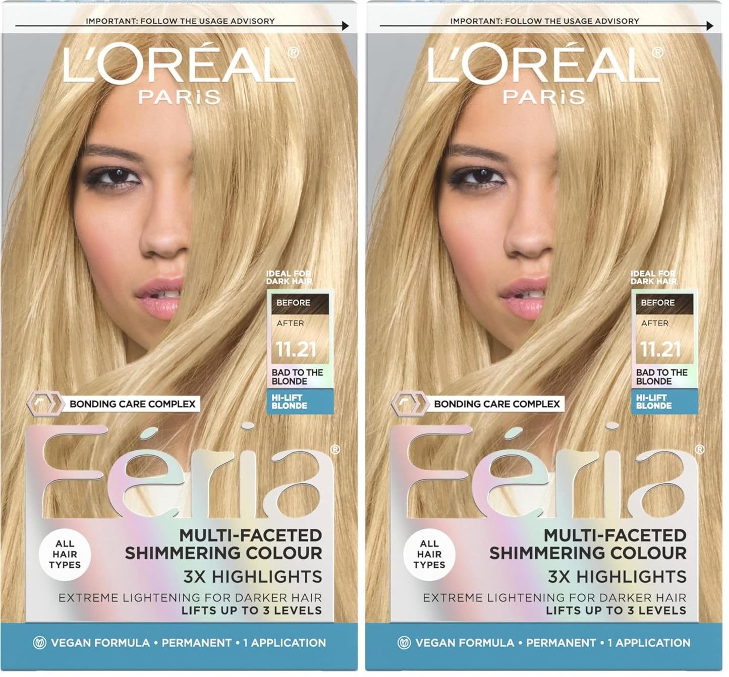 L’Oreal Paris Feria Hair Color - High Intensity Jet Black Dye for 3X Highlights | 1 Kit