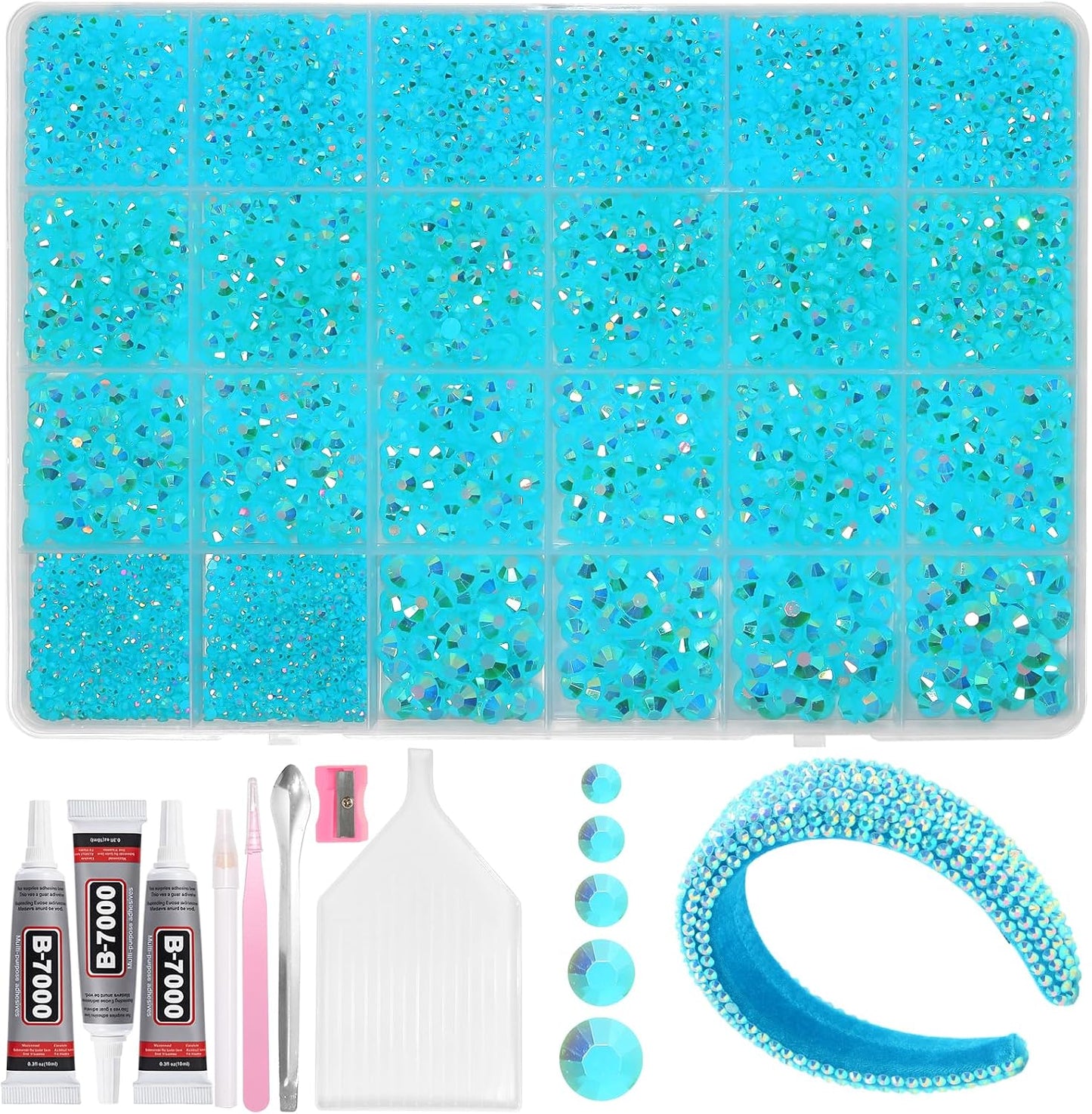 Light Pink Flatback Jelly Resin Rhinestones - 20000 Pcs Mix Sizes 2-6mm for Crafting & DIY Makeup Tumblers