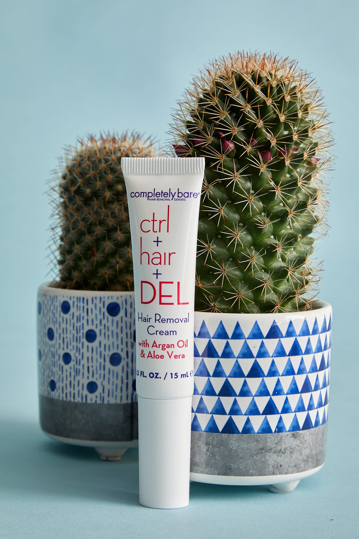 completely bare ctrl+hair+DEL | Targeted Hair Removal Cream | Argan Oil | Aloe Vera | Precise Applicator | .5 FL OZ