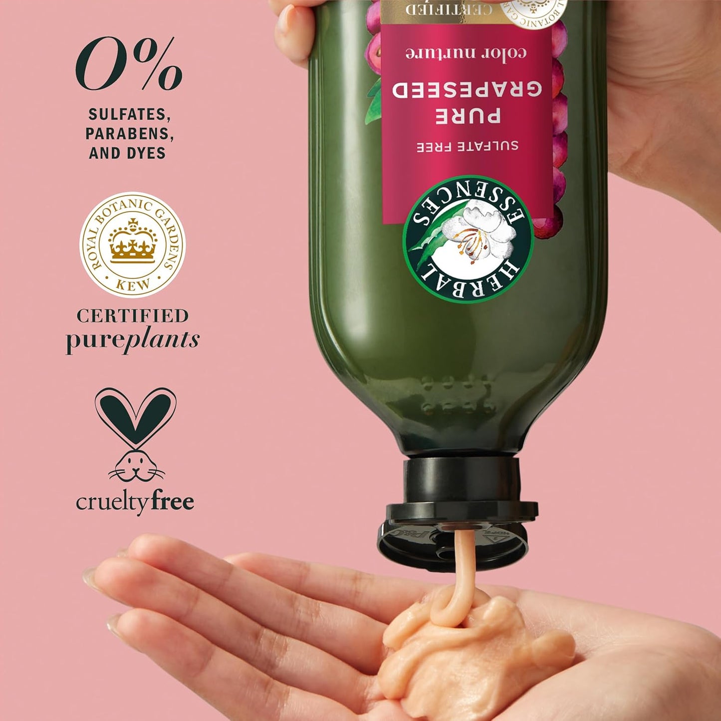 Herbal Essences Pure Grapeseed Conditioner - Sulfate-Free Hair Protection & Color Nourishment | 13.5 fl oz