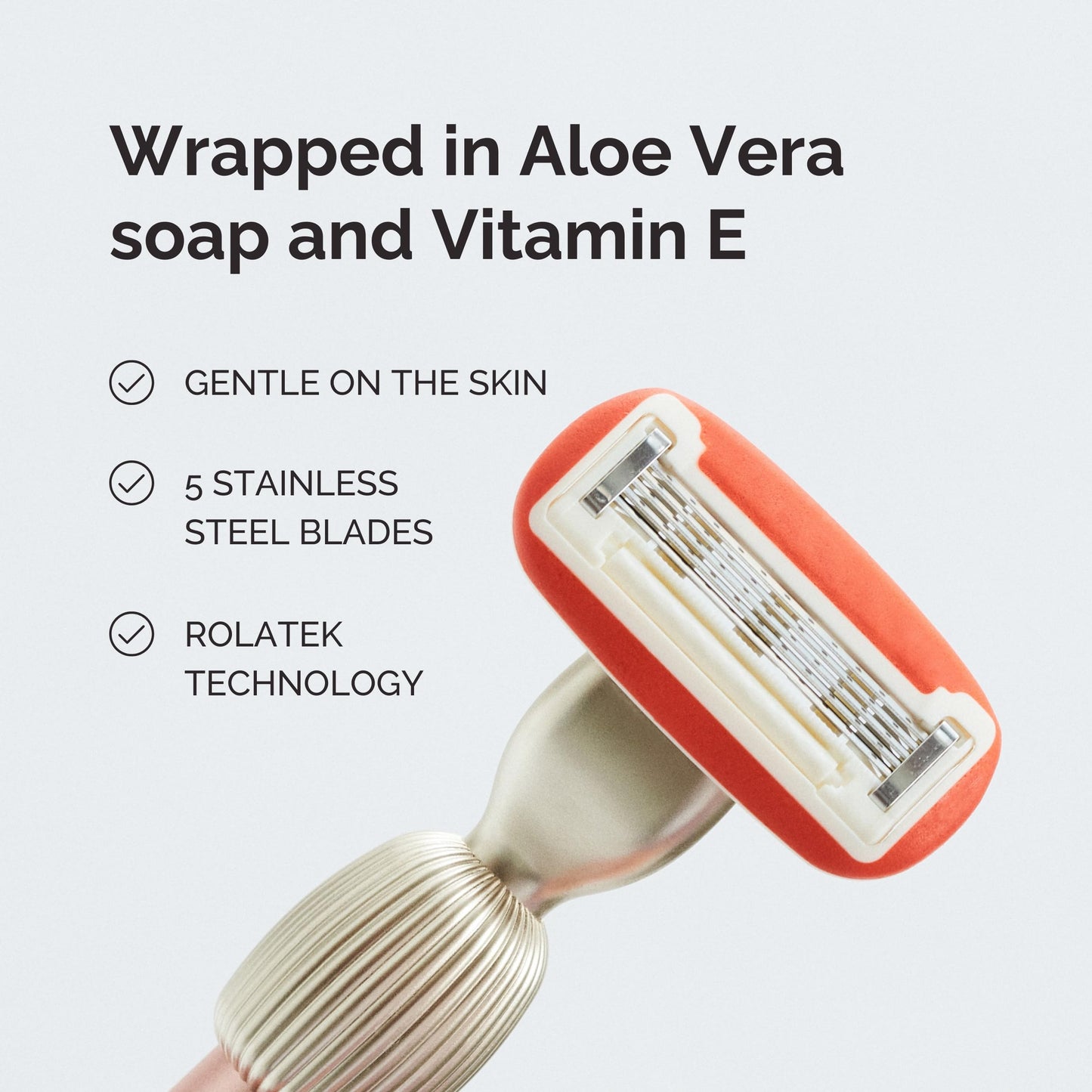 Fler The Razor Starter Set - 5 Blade Women’s Razor with 2 Refill Blades and Wall Holder, Cartridge with Aloe Vera & Vitamin E lubricated ring - Unisex - Pine (Green)