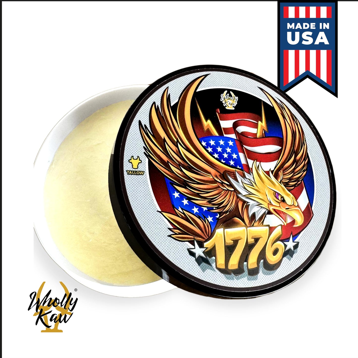 1776 Shaving Soap. Donkey Milk, Water Buffalo Milk, Whey Proteins, Tallow, Hops Extract. Osmanthus, Benzoin, Labdanum, Grapefruit, Artemisia, Tarragon, Patchouli, Musk, Tonka Bean, Cedarwood