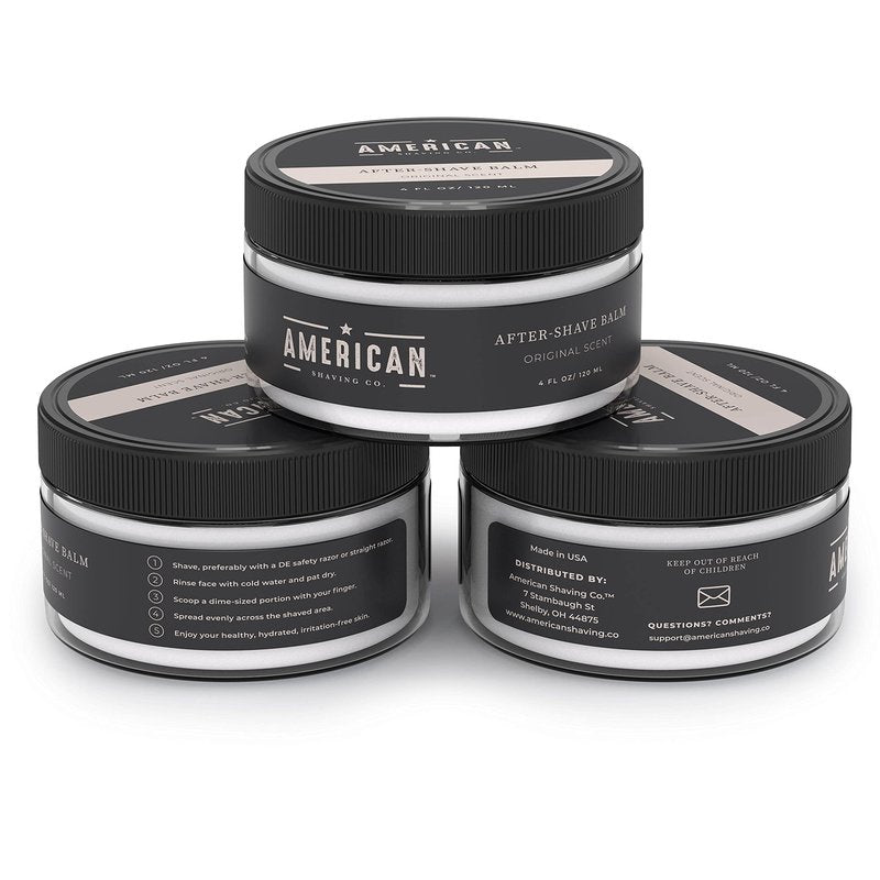 After Shave Balm for Smooth (Original Scent), Silky & Irritation Free Skin, Soothes and Moisturizes Face After Shaving, Treats Redness & Razor Burn, Post Shave Lotion by American Shaving Co - 4 Oz