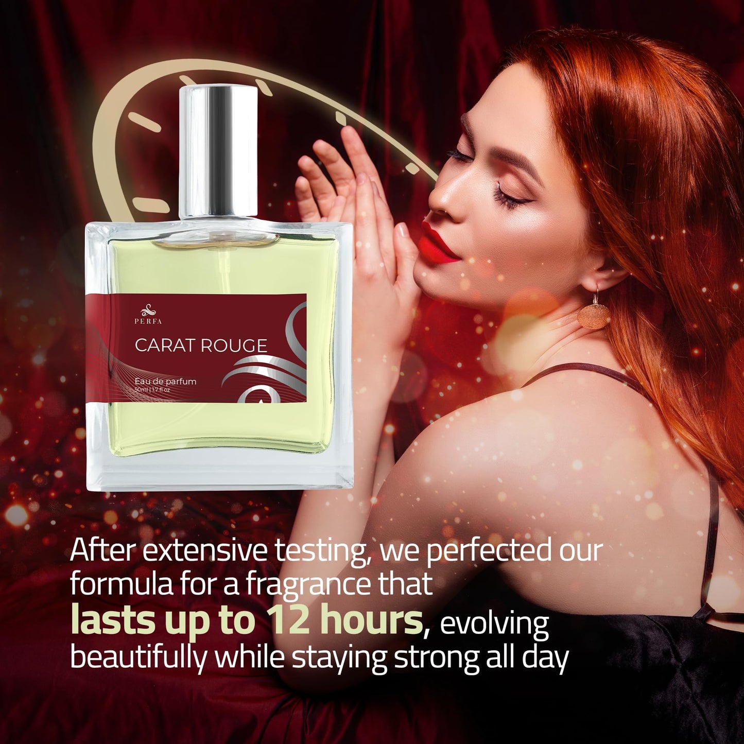 Perfa Women's Inspired Eau De Parfum | B.accarat Floral Amber Scent With Jasmine, Saffron | Clean Musk Dry Down | Long-Lasting | Gift-Ready Ladies Fragrance | Fine Mist Atomiser Spray | Carat Rouge