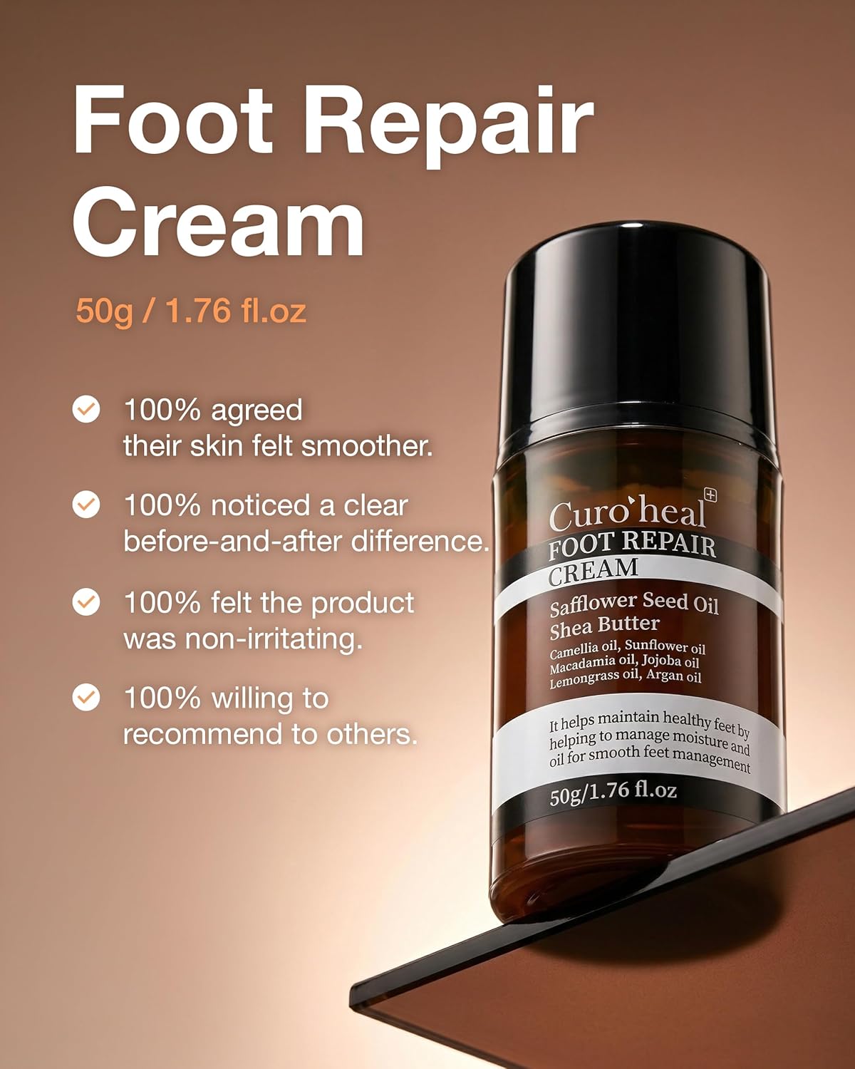 Foot Repair Cream - Intensive Moisturizer for Dry, Cracked Heels & Calluses | Shea Butter & Magnolia Extract Formula