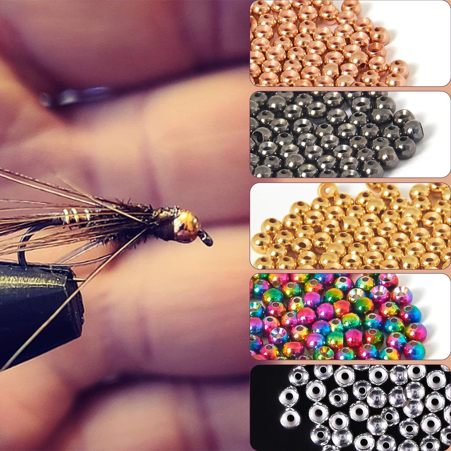 ANGLER DREAM Fly Tying Beads 100 PC/LOT Tungsten Beads Nymph Head Ball Fly Tying Materials (Copper 3.15mm,100pcs)