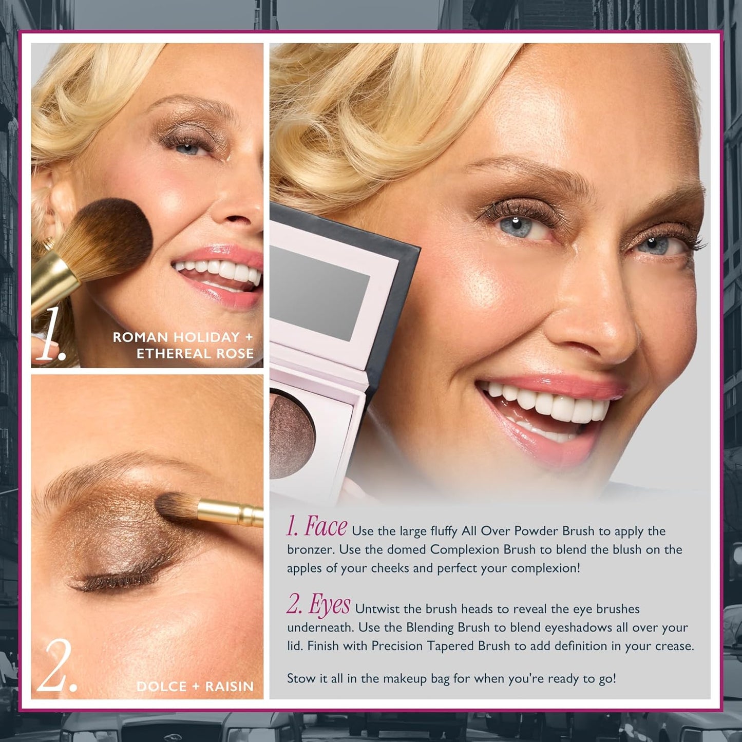 Laura Geller Gellers Greatest Kit - Baked Face & Eye Palette + 4-in-1 Travel Makeup Brush Set
