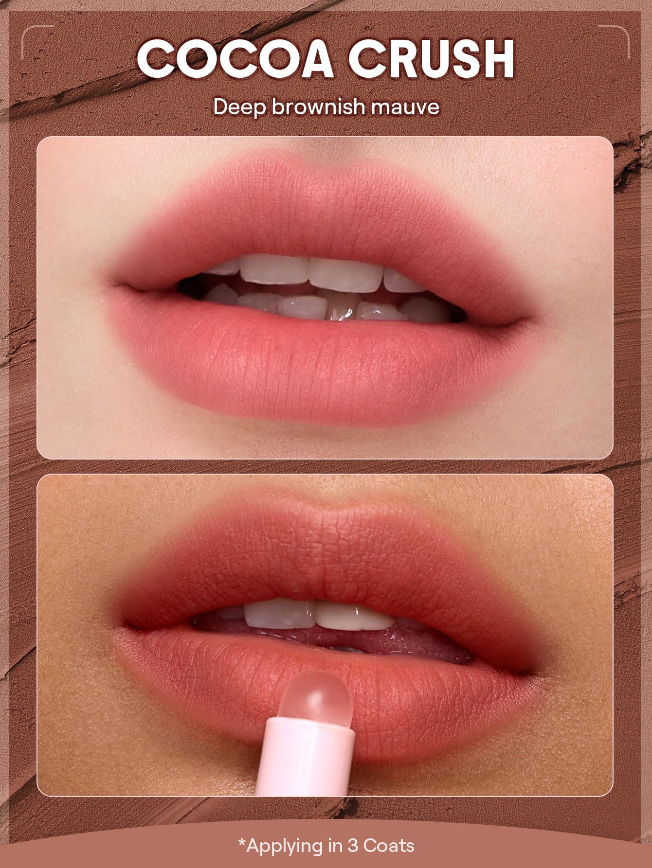 SHEGLAM Bounce Putty Pocket Lip Pot velvet Matte Lip Gloss Soft High Pigment Color Lip Stain with Brush-Cocoa Crush