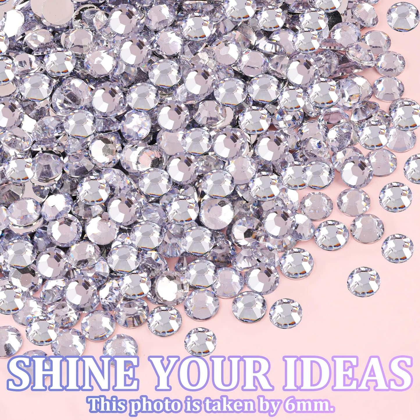 Resin Rhinestones - 32000 Pcs Flatback Gems for Bedazzling | Silver Clear Crystal Kit with 3 Pcs B7000 Glue for Nail Art & Crafts