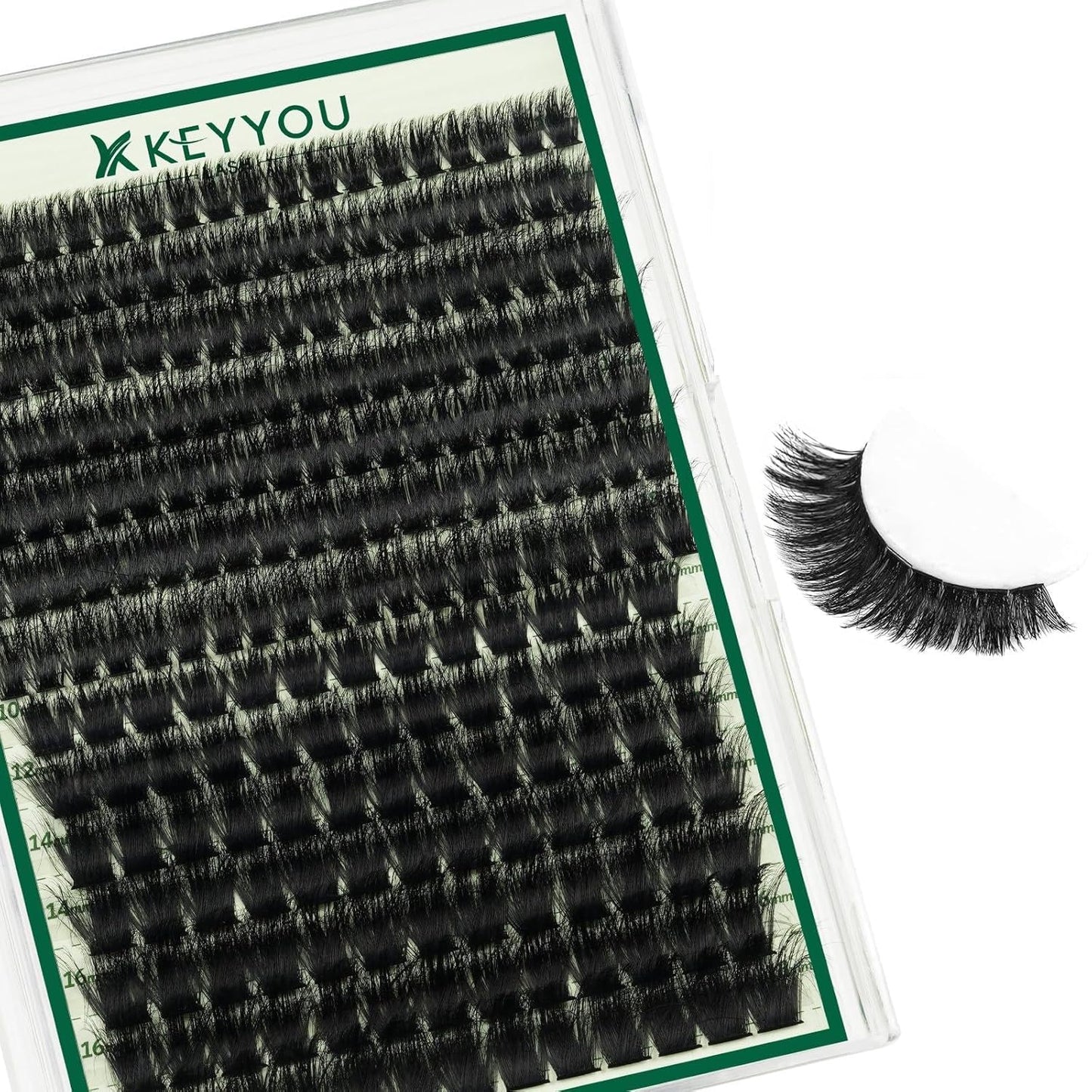 KEYYOU 3D Eyelash Clusters - 280pcs Wispy Volume Lashes | 80D D Curl, 9-18mm Mix