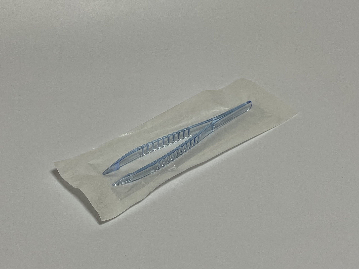 LUERFLEX Disposable Sterile Forceps Tweezers 5inch 125mm length Individually Wrapped Transparent Blue Pack of 12