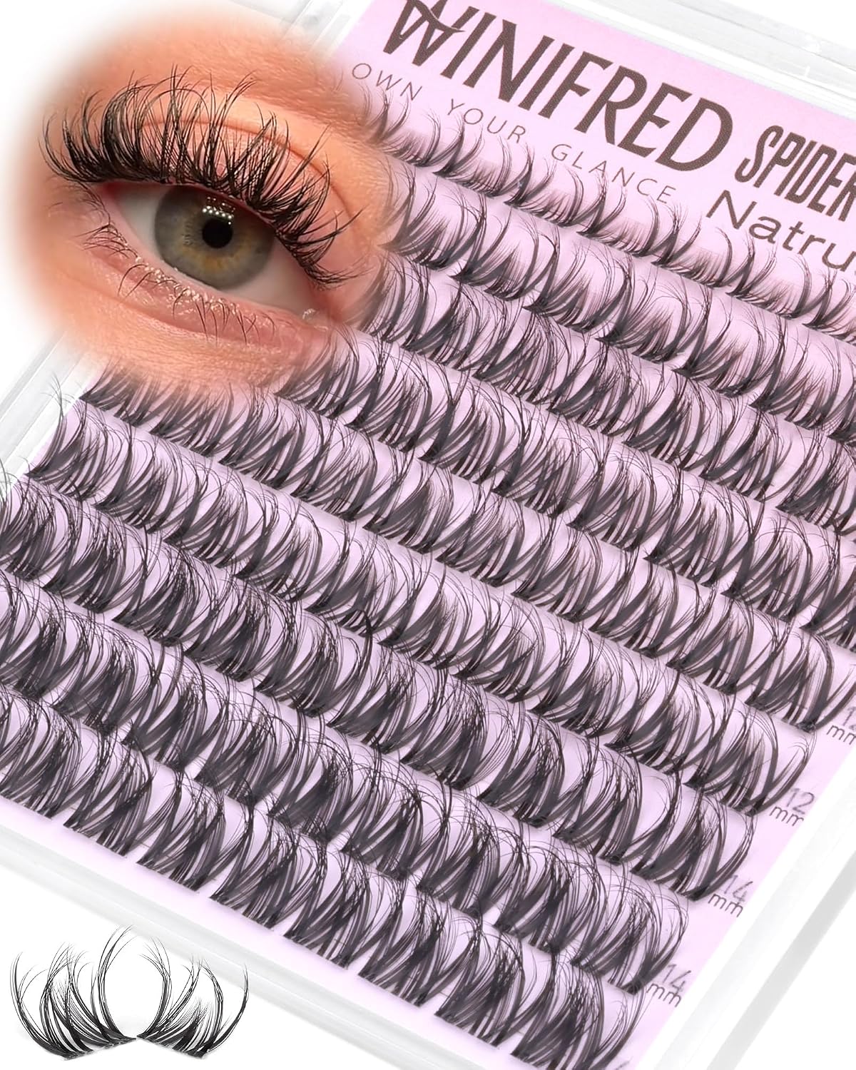 Spider Lash Clusters - Wispy Eyelash Extensions for Natural Look | D Curly 10-16mm Invisible Band