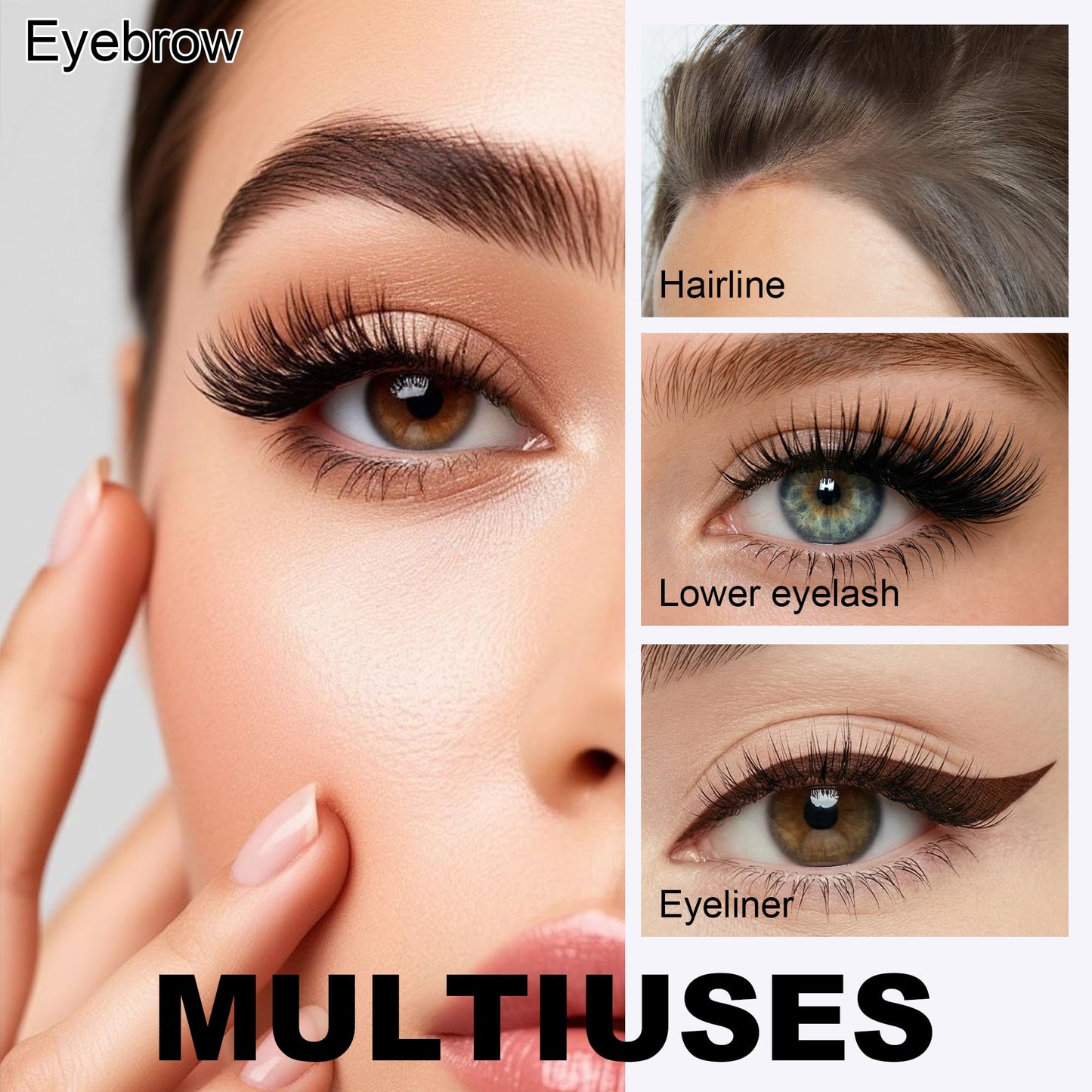 2 Pack Eyebrow Pen, Waterproof Microblading Eyebrow Pencil, 4 Tip Precise Eye Brow Makeup Pen for Women to Effortlessly Create Hair Like Natural Brows, Non Dry Out and Last All Day (Black & Brown)