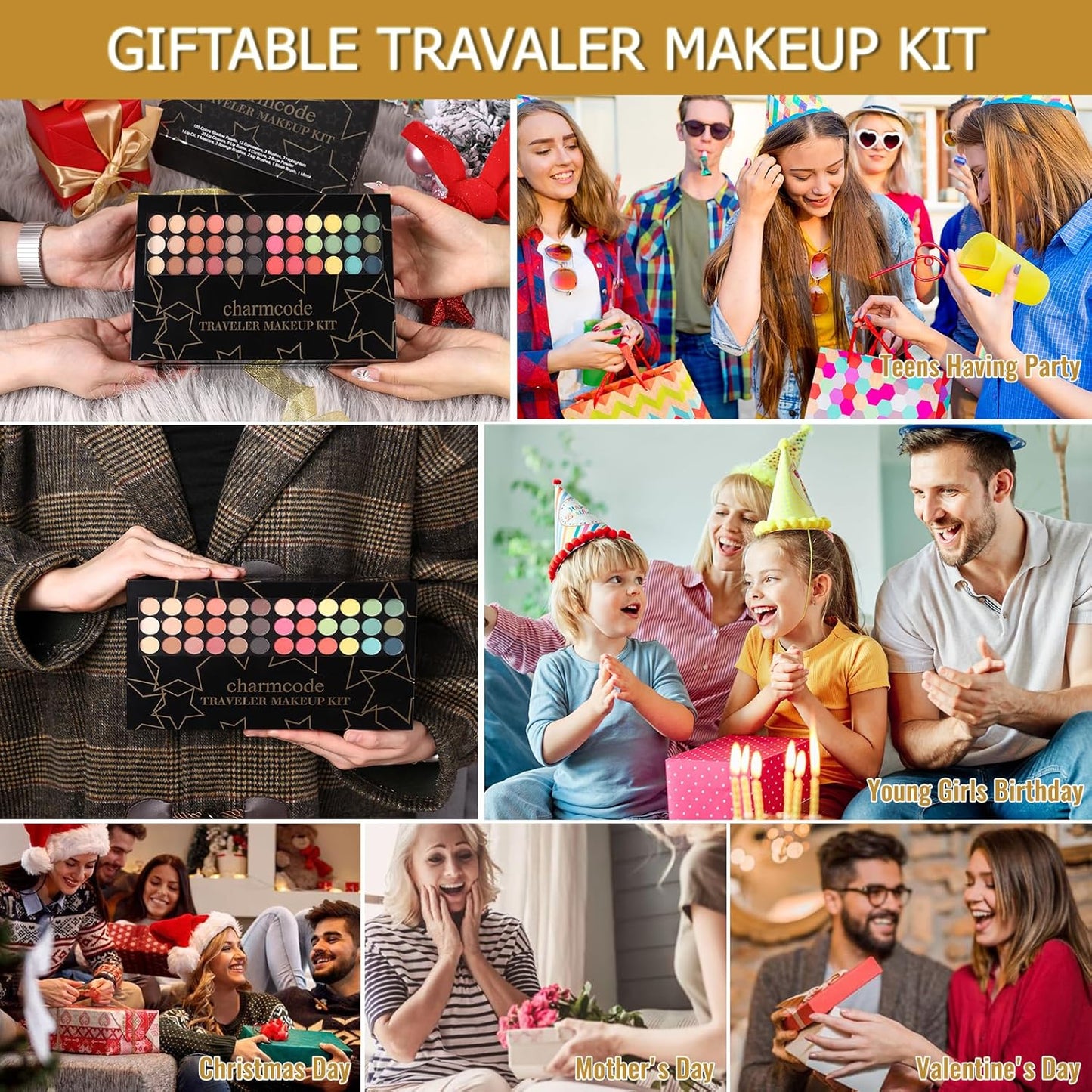 All-in-One Makeup Kit for Women - 186 Color Palette with Eyeshadow, Lip Gloss, Concealer & More | Perfect Valentine’s Gift