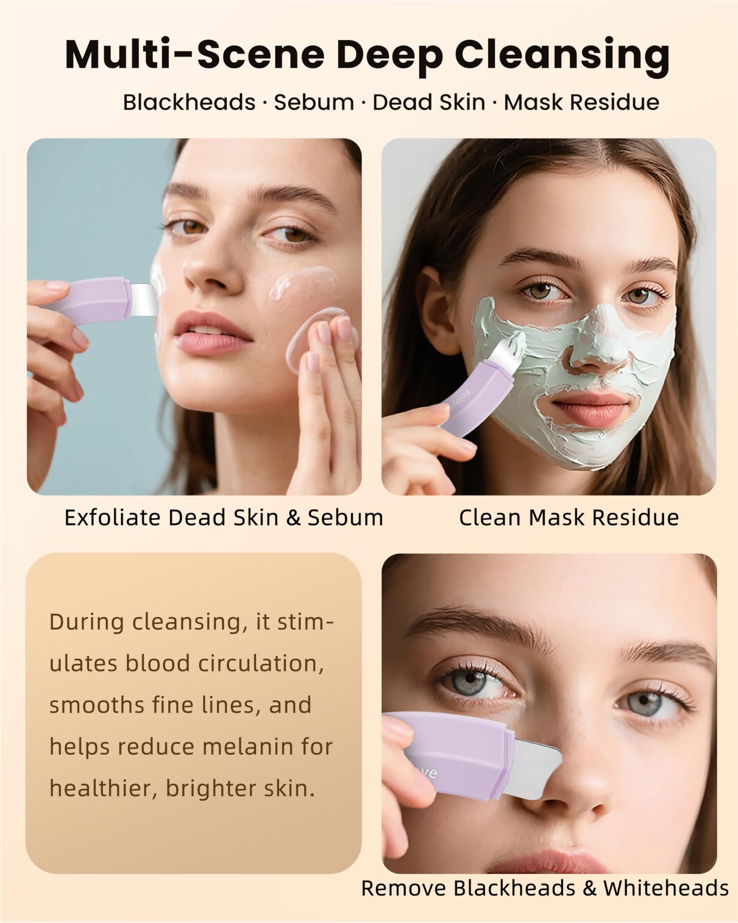 Boloye Blackhead Remover Tool – Dual-Head Face Scraper & Pore Cleaner for Deep Facial Cleansing, Nose Scraper for Nose & T-Zone, Skin Care Tool for Men and Women
