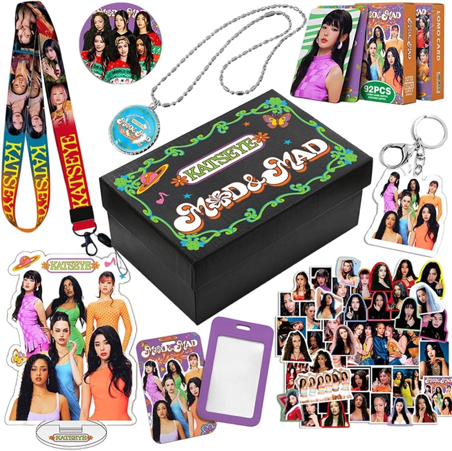 KATSEYE Photocards & Lanyard Set - Idol Album Gift for Fans | Unique Stand & Sticker