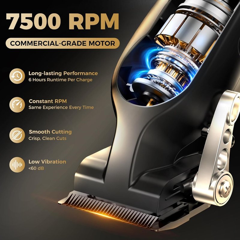 Professional Hair Clippers for Men - Cordless Barber Clippers for Precision Cutting | Ergonomic Design