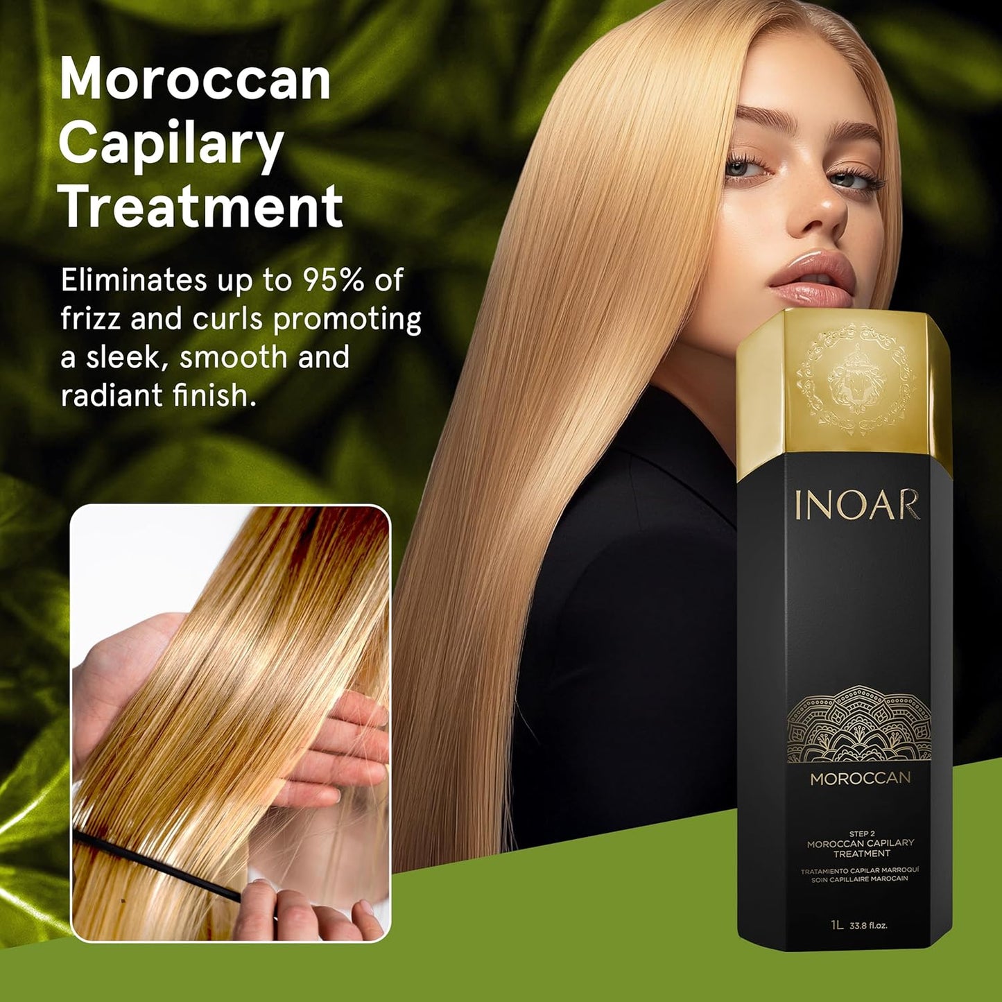 Moroccan Keratin Treatment - Frizz Reduction & Hair Smoothing | 33 Fl Oz