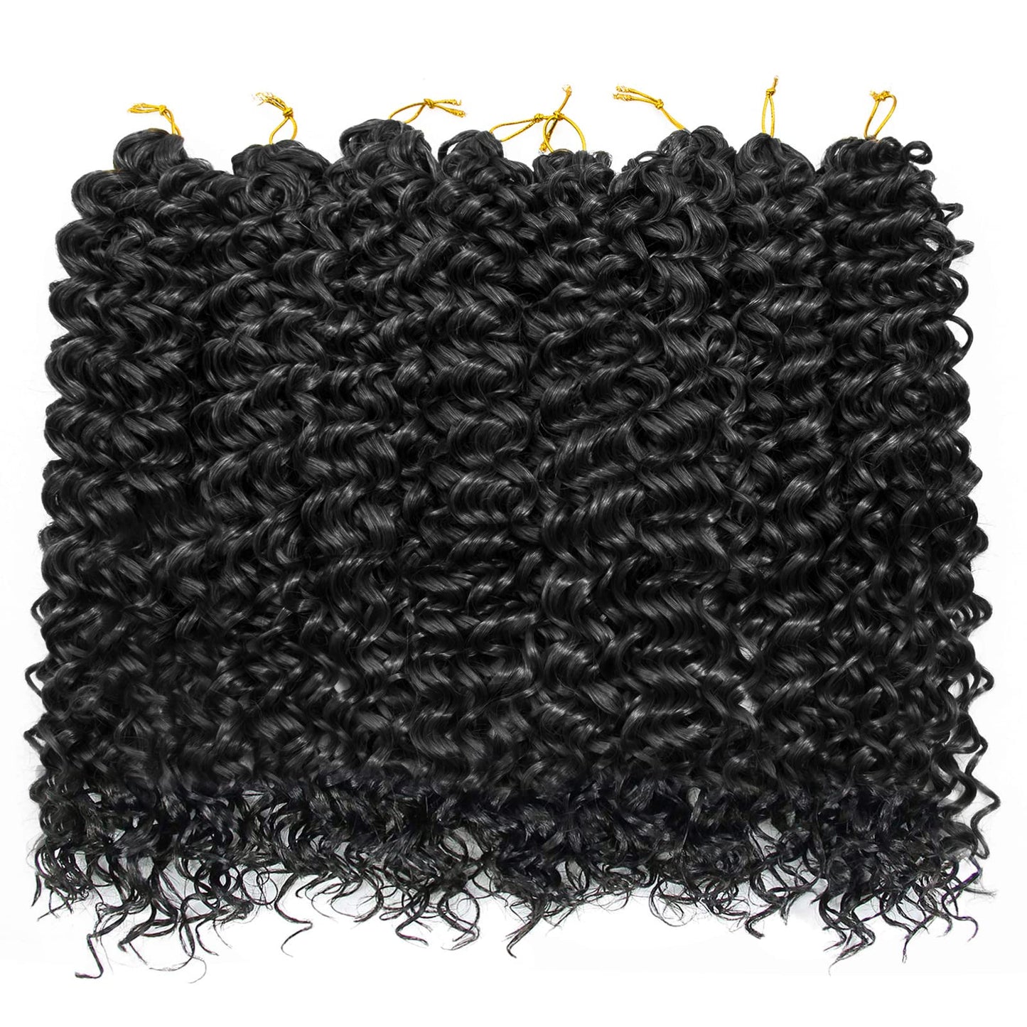 8 Packs Curly Crochet Hair GoGo Curl Crochet hair for Women Natural Black Deep Wave Braiding hair,Synthetic Bohemian Crochet Braid Water Wave Crochet hair Extensions(18inch, 1B)