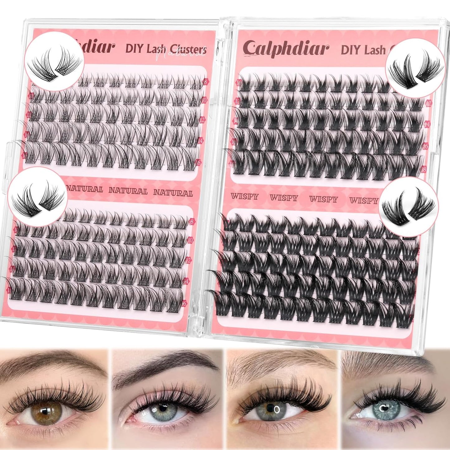 Eyelash Extensions - Enchantress Volume Cluster Lashes | Wispy 10-18mm D-Curl Soft Band for Easy DIY Application