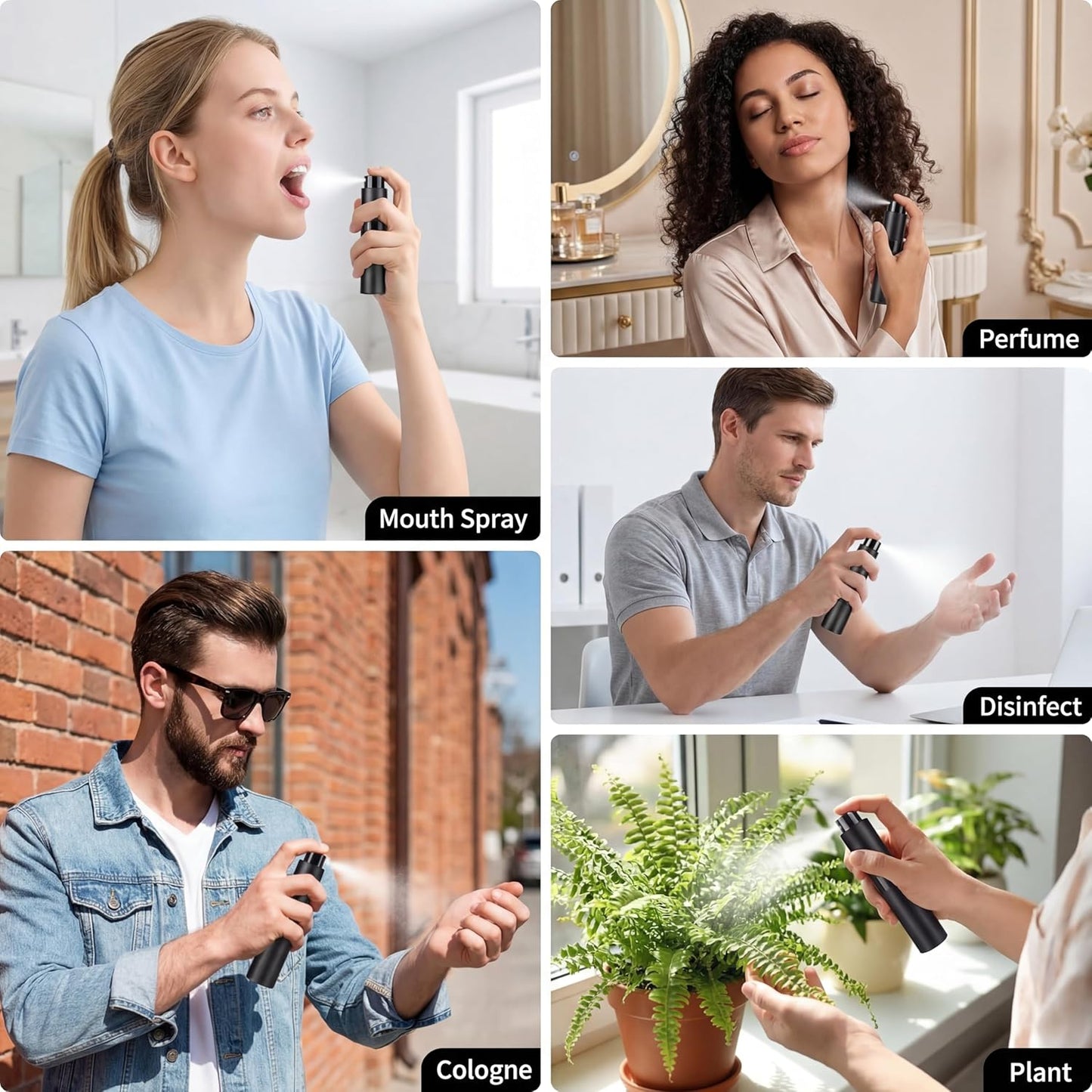 Refillable Perfume Travel Spray Bottle Set - 8ml & 5ml Mini Atomizers | Portable Cologne Dispenser for Men & Women (9 Pcs)