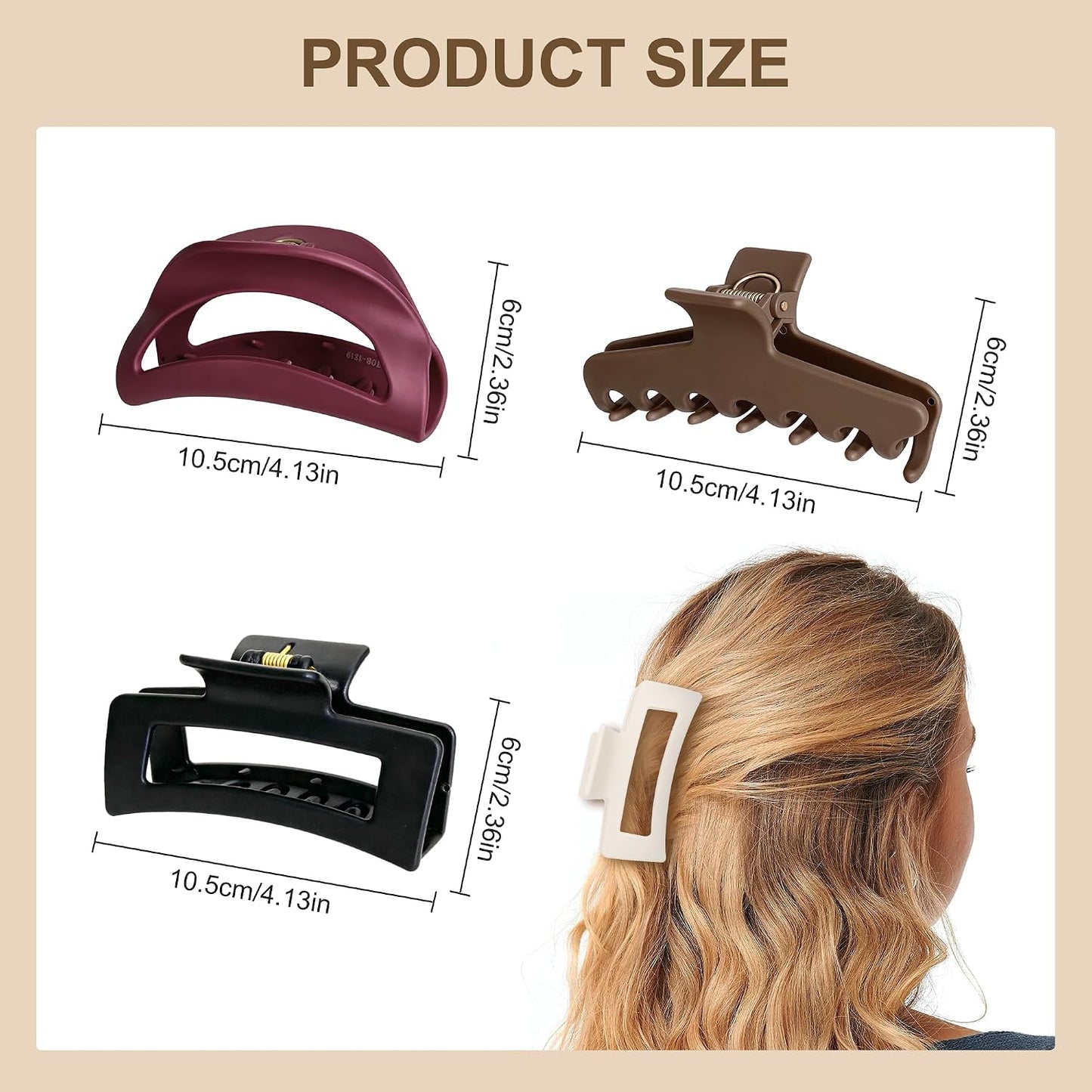 Soft Cloud Claw Clips - 3 Pack Cozy & Flexible Hair Accessories for Women | Perfect for Thin & Thick Hair
