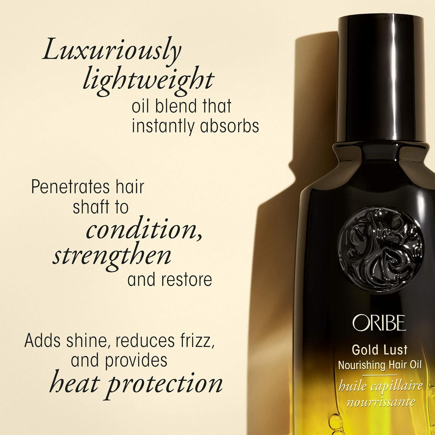 Oribe Gold Lust Nourishing Hair Oil - Repair & Protect Color-Treated Hair - Smooths Frizz, Adds Shine | 3.4 oz