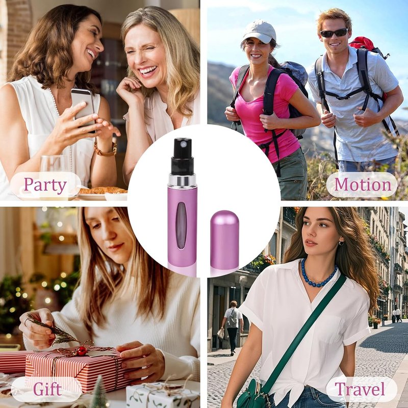Travel Refillable Perfume Atomizer Bottles - 12 PCS Mini 5ml Spray Containers | Multicolor Travel Accessories