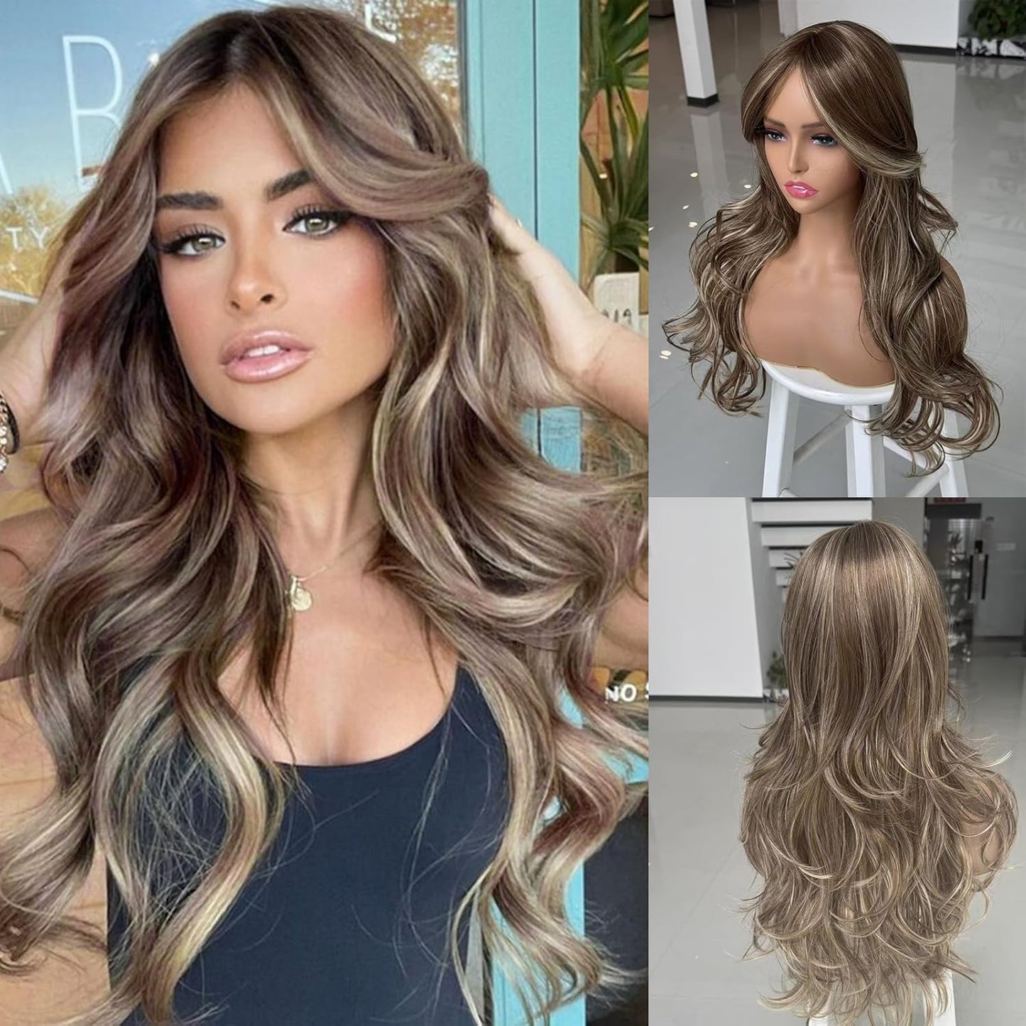 Layered Wavy Wigs for Women - Synthetic Butterfly Haircut, Natural Black, Heat Resistant | Perfect for Daily & Party Use