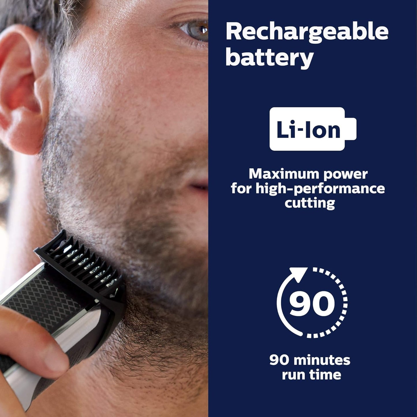Philips Norelco Beard Trimmer & Hair Clipper Series 5500 - Cordless, Washable Design for Easy Cleaning | BT5511/49